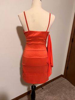 Fanny Fashion Orange Size 4 Midi Cocktail Dress on Queenly