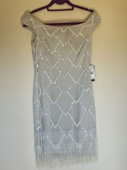 Adrianna papell White Size 2 Summer Floor Length Side slit Dress on Queenly