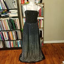 Cache Black Tie Size 6 Gray Floor Length A-line Dress on Queenly