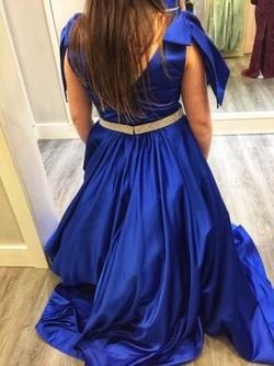 Ashley Lauren Blue Size 16 Plus Size Pageant Ball gown on Queenly