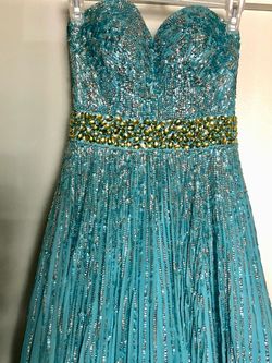 Sherri Hill Light Blue Size 0 Military Free Shipping A-line Dress on Queenly