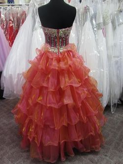 Style P70092 Precious Formals Orange Size 4 Sweetheart Floor Length Ball gown on Queenly