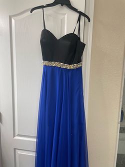 La Femme Blue Size 4 70 Off Floor Length A-line Dress on Queenly