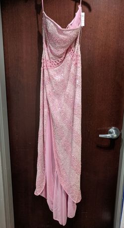 Style P*381 Precious Formals Pink Size 8 Floor Length 50 Off Side slit Dress on Queenly
