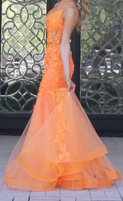 Jovani Orange Size 0 Black Tie Sweetheart Mermaid Dress on Queenly