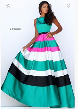 Sherri Hill Multicolor Size 0 Pageant Black Tie Ball gown on Queenly