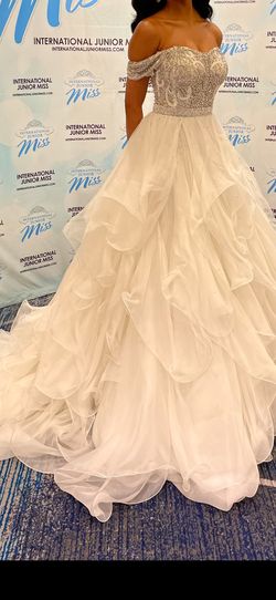 Sherri Hill White Size 2 Pageant Ball gown on Queenly