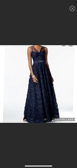 Adrianna Papell Blue Size 6 Euphoria Midi Cocktail Dress on Queenly