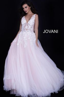 Style 55634 Jovani Pink Size 8 Black Tie Tall Height Ball gown on Queenly