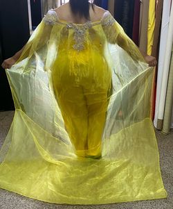 Didomenico Designs Yellow Size 18 50 Off Tall Height Cape Jumpsuit Dress on Queenly