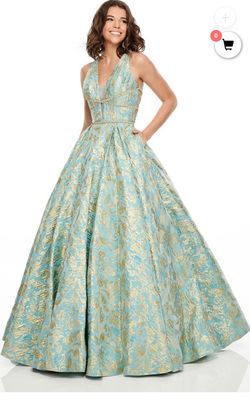 Rachel Allan Blue Size 4 Pageant Pockets Ball gown on Queenly