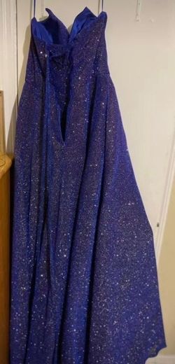 Cinderella divine Blue Size 12 Floor Length Navy Ball gown on Queenly