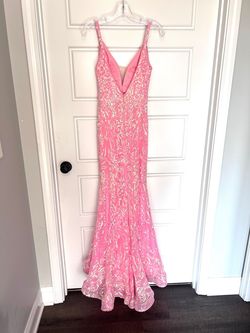 ASHLEY Lauren Pink Size 0 Black Tie 70 Off Mermaid Dress on Queenly