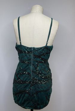 Style BD10052MD Banjul Green Size 6 Mini Jewelled Cocktail Dress on Queenly