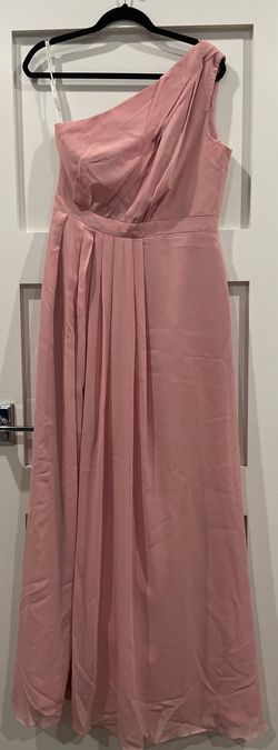 David's Bridal Pink Size 10 Bridesmaid Pageant Floor Length Wedding Guest Straight Dress on Queenly