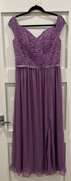 David's Bridal Purple Size 10 Military Short Height Floor Length 50 Off Straight Dress on Queenly