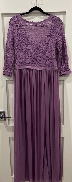 David's Bridal Purple Size 12 Military Short Height Floor Length 50 Off Straight Dress on Queenly