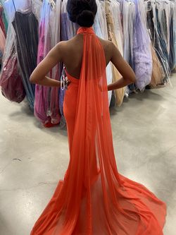 Sherri Hill Orange Size 0 Floor Length Straight Dress on Queenly