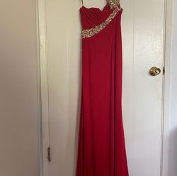 Alyce Paris Red Size 2 Floor Length Sweetheart Free Shipping Sequin Side slit Dress on Queenly