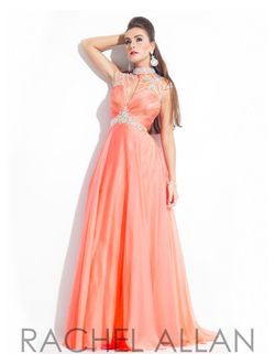 Rachel Allan Orange Size 6 Backless High Neck Prom Straight Dress on Queenly