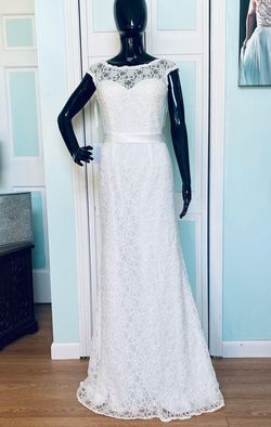 MoriLee White Size 8 Jewelled Ivory Mori Lee Straight Dress on Queenly