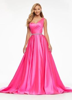 Ashley Lauren Hot Pink Size 0 Floor Length Ball gown on Queenly