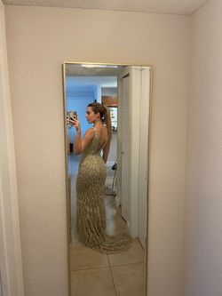 Sherri Hill Nude Size 2 Jewelled Sequin A-line Dress on Queenly