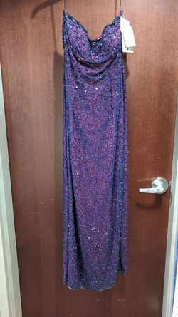 Style 8070 Alyce Designs Purple Size 8 Military 8070 Tall Height Straight Dress on Queenly