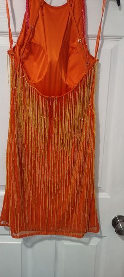 Ashley Lauren Orange Size 10.0 Black Tie Cocktail Dress on Queenly