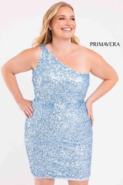 Style Trixie Primavera Blue Size 14 Homecoming One Shoulder Shiny Cocktail Dress on Queenly