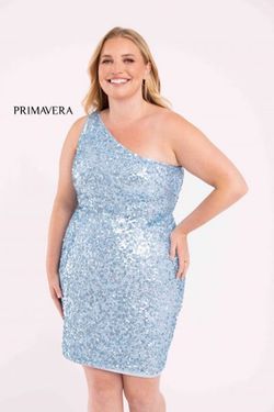 Style Trixie Primavera Blue Size 14 Euphoria Sequined Plus Size Jewelled Cocktail Dress on Queenly