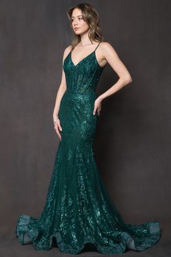 Style Grace Amelia Couture Green Size 6 Flare Prom Military Floor Length Mermaid Dress on Queenly