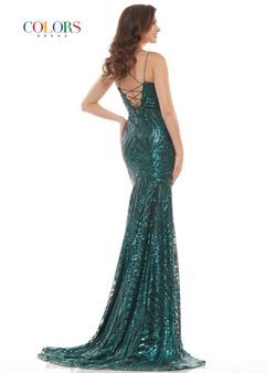Style Felicity Colors Green Size 4 Floor Length Jewelled Mermaid Dress on Queenly