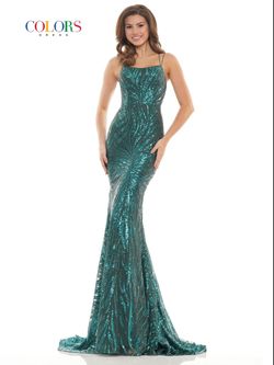 Style Felicity Colors Green Size 4 Black Tie Sequined Tall Height Sequin Mermaid Dress on Queenly