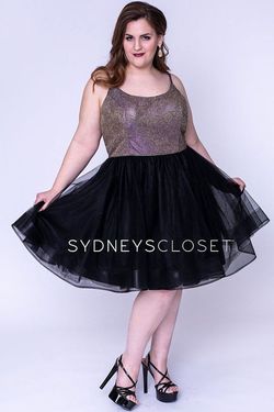 Style SL8095 Sydneys Closet Black Size 20 Cocktail Dress on Queenly