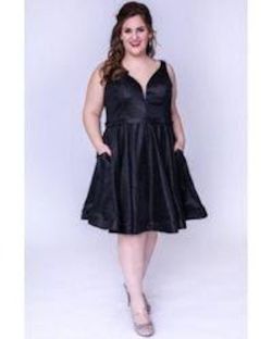 Style Haven Sydneys Closet Black Size 16 Jewelled Pockets Cocktail Dress on Queenly