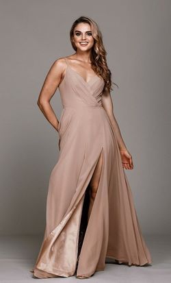 Style Ariel Amelia Couture Nude Size 2 Summer Party Floor Length Side slit Dress on Queenly