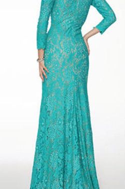 Jovani Blue Size 14 Sleeves Straight Dress on Queenly