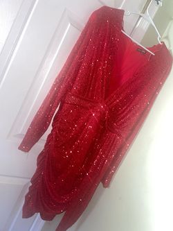 Red Size 18 Side slit Dress on Queenly