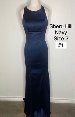 Sherri Hill Blue Size 2 Military Ball Straight Dress on Queenly