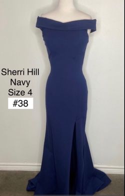 Sherri Hill Blue Size 4 Ball Navy Straight Dress on Queenly