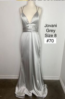 Sherri Hill Silver Size 8 Grey Military Straight Dress on Queenly