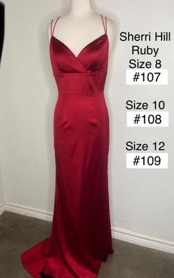Sherri Hill Red Size 8 Floor Length Straight Dress on Queenly