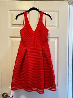 Express Red Size 8 Military Party A-line Dress on Queenly
