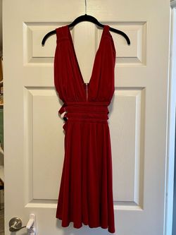 Express Red Size 4 Military A-line Dress on Queenly