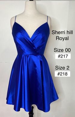 Sherri Hill Blue Size 00 Military A-line Dress on Queenly