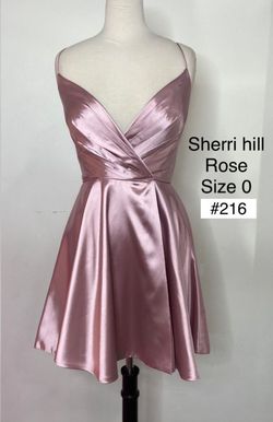 Sherri Hill Pink Size 0 Floor Length Military Black Tie A-line Dress on Queenly