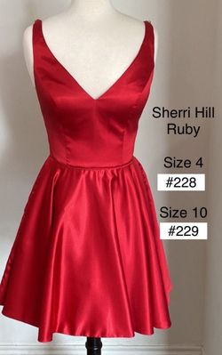 Sherri Hill Red Size 4 Military A-line Dress on Queenly