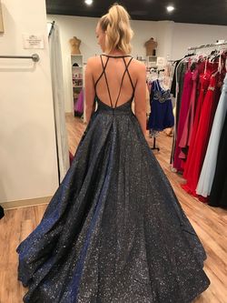 Sherri Hill Blue Size 6 Shiny Ball gown on Queenly