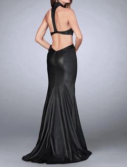 La Femme Black Size 8 Floor Length Side slit Dress on Queenly